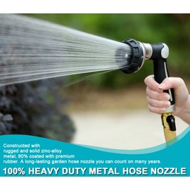 ESOW Garden Hose Nozzle Sprayer, 100% Heavy Duty Metal Water Hose Nozzle with 8 Different Spray Patterns, High Pressure Hand Sprayer for Watering Plant & Lawn, Washing Car & Pet