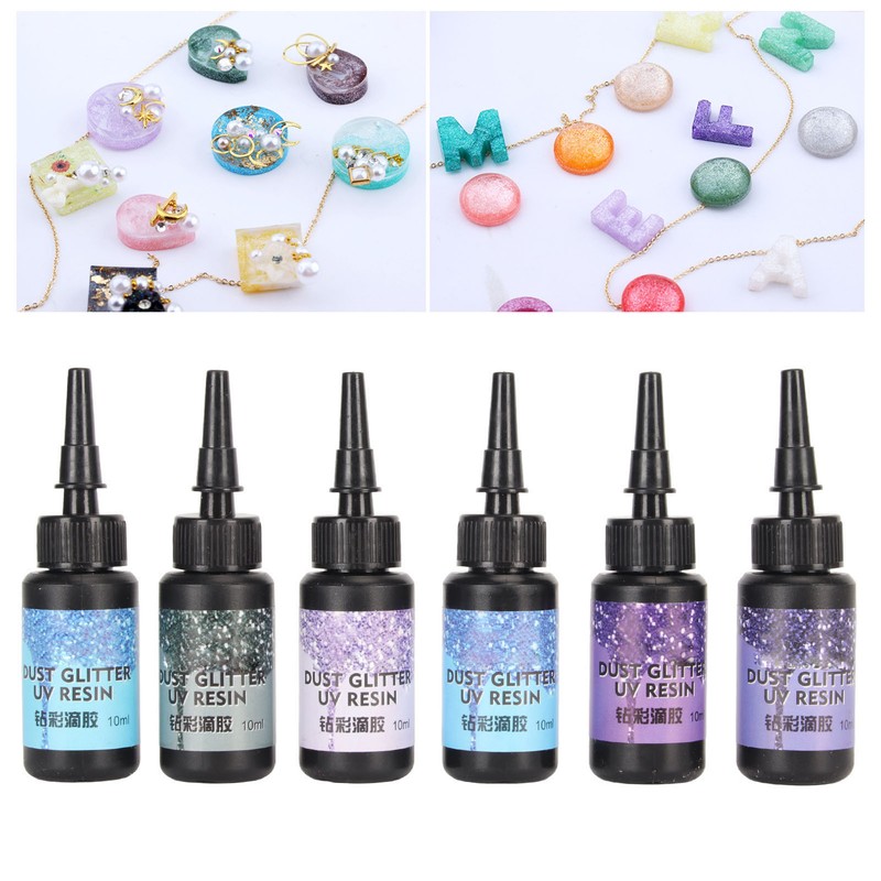 6pcs Colored UV Resin 10ml Each Pen Shaped Fast Curing