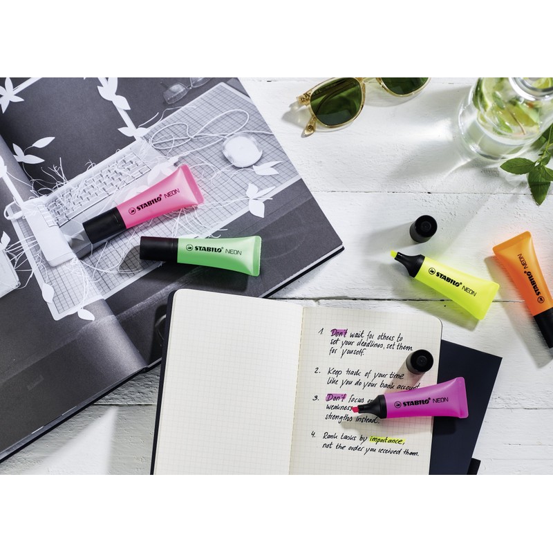 Highlighter - STABILO NEON - Box of 10 - Magenta