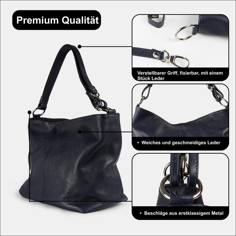 1990s Women's Genuine Leather Shoulder Bag Medium Leather Hobo Shoulder