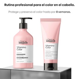L'Oréal Professionnel Kit Vitamino Color | Shampoo 500ml + Acondicionador 200ml | Protector de color | Protege y preserva el color hasta por 8 semanas | Evita el deslave para un cabello más brillante
