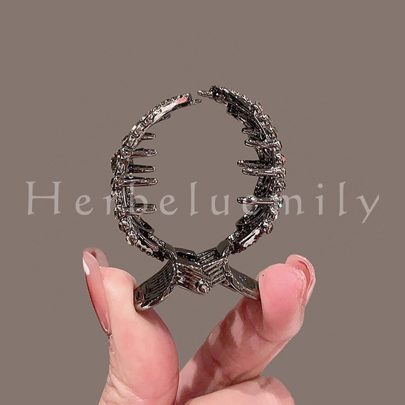 Herbeluemily Hair Claw Clip Rhinestone Bijou Ponytail Clip Ponytail Holder