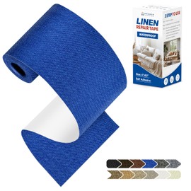 KING MOUNTAIN Linen Repair Patches, Self-Adhesive Fabric Patches, 4 X 63 inch Extra Size, Multi Color, Can be Used for Sofa Repair (Navy Blue)