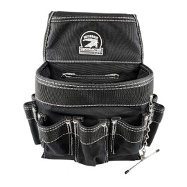 Gatorback B201 Professional Electricians Pouch. Tool Belt Ready Durable Electrician Pouch with 18 Pockets and Tape Chain