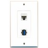 RiteAV 1 Port Cat5e Ethernet White 1 Port USB 3