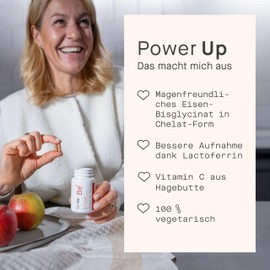 FemBe Iron Tablets for Women - with Iron Vitamin C & Lactoferrin - Highly Bioavailable & Stomach Friendly - Vegan, No Additives - Iron Bisglycinate & Natural Vitamin C - 60 Mini Capsules