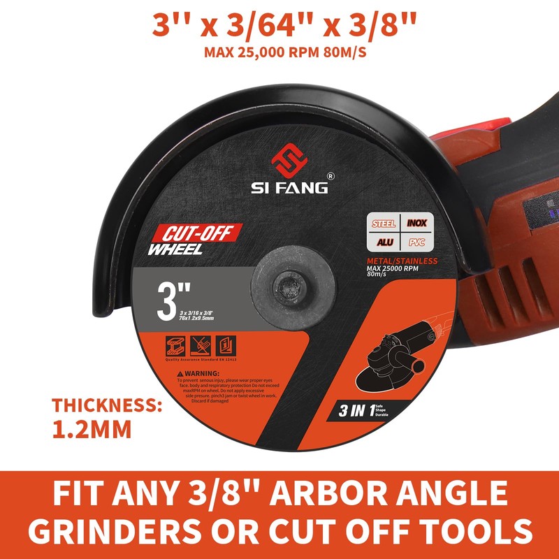 SI FANG 25Pcs 3 inch Cut Off Wheels with 1/4