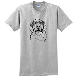 Dog Owner Gift Golden Retriever Lover Gifts Golden Retriever Gifts Dog in Sunglasses Dog Gifts T-Shirt XL Ash