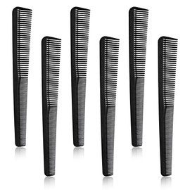 2 in 1 Barber Comb for Hair Stylist, 6 Pcs Carbon Fiber Taper Comb Loc Comb Hair Cutting Comb Wide and Fine Tooth Comb Heat Resistant Styling Comb Salon Hairdressing Comb for Men, Women, Hair Stylist