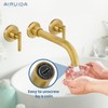 Airuida Wall Mounted Antique Brass 3 Hole Dual Handle Bathroom