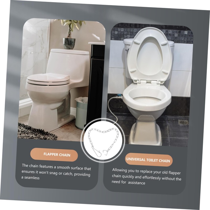 DOITOOL Toilet Accessories 2pcs Stainless Steel Flapper Chain Flush Chain