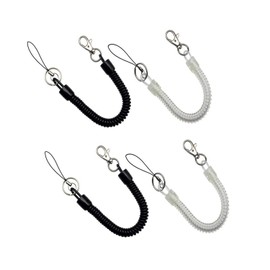 XINYUICEAN 4 Piezas De Cuerda Antipérdida De Primavera Correa De Llavero De Primavera Llavero Titular Cordón De Cuero Para Teléfono Celular Soporte De Teléfono Cordón Collar De Llave Lanyard Correa