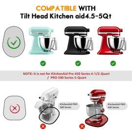 Bamboo Mixer Slider Mat for Tilt Head Kitchen Aid 4.5-5 Qt Stand Mixer, Appliance Sliding Mat for Kitchenaid Artisan 4.5-5 Qt, Kitchen Countertop Storage Accessories Mixer Moving Tray Attachments