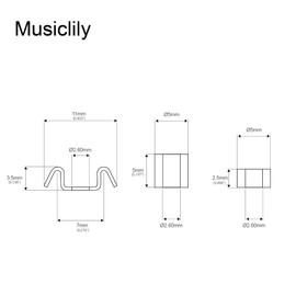 Musiclily Vintage Guitar String Trees String Retainer Guides for Strat Tele Style Electric Guitar, Gold(Set of 2)