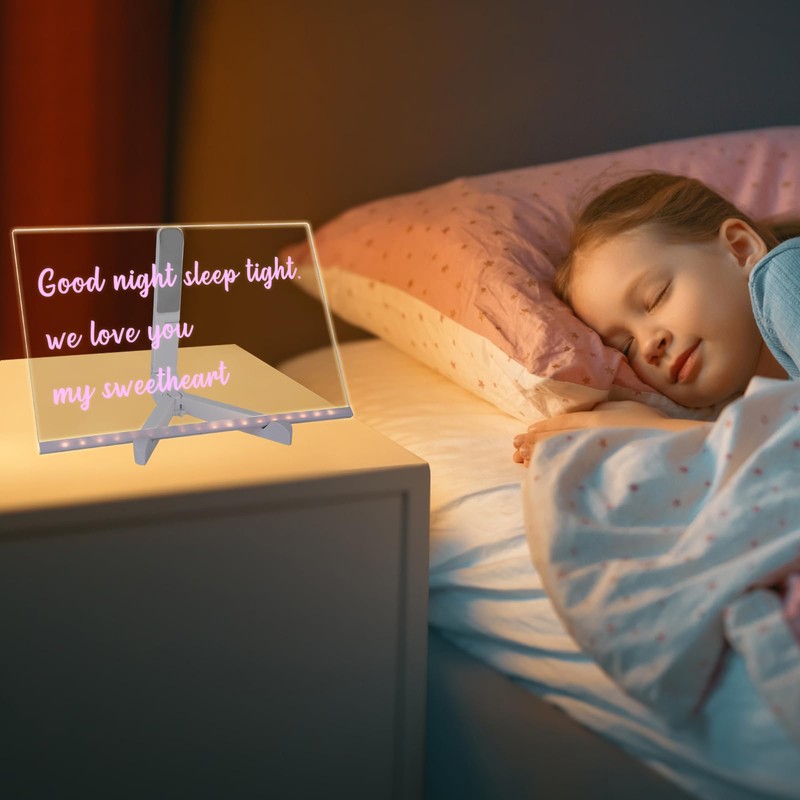 Acrylic Dry Erase Board with Light 11.8’’ x 7.9’’, Led