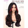 Lady Miranda 26 Inch Red and Black Long Wavy Wig
