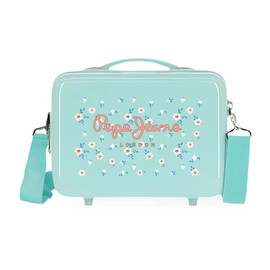 Pepe Jeans Leslie Medium Suitcase, Blue, 46 x 65 x 23 cm, Hard Plastic, Side Combination Lock, turquoise, Toiletry bag