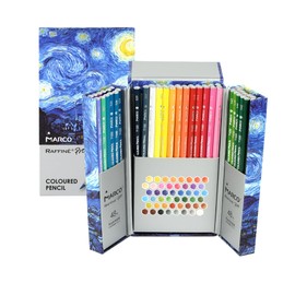 MARCO Colored Pencils, Watercolor, 72 Colors, Sketch Pencils, Dissolve in Water, Adult Coloring Books, Watercolor Pencil Set, Beginners, Wooden, Professional Colored Pencils, Students, Water-based, Hexagonal Shank, Brush Included, Iron Box, Art Students, Present, 7120 Watercolor, 72 Colors