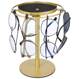 360° Rotating Steel Glasses Holder With Stable Base | Stand Sunglasses Display Rack Eyewear Glasses Holder (Gold)