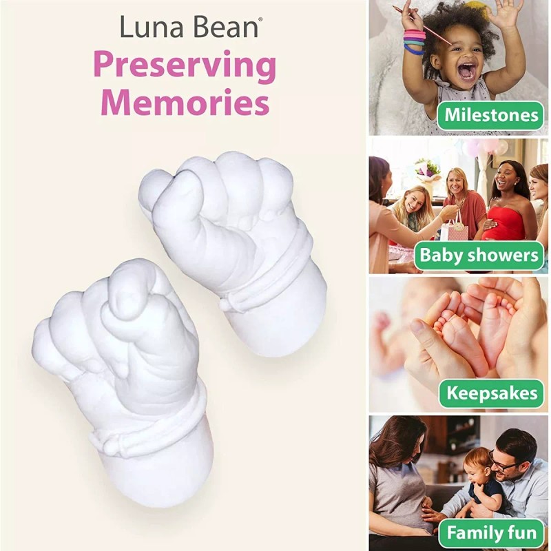 LUNA BEAN Kit Fundición Recuerdo Bebé Con Yeso Para Molde