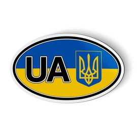 Stickers and Tees Ukraine Flag Oval - Magnet for Car Fridge Locker - 3"