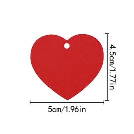 HAIKING Heart Shape Tags, 100 PCS Red Love Cutouts Kraft Paper Gift Hang Tags for Valentine's Day, Wedding Decorations, Party Gift Wrapping (4.5 x 5cm/1.77 x 1.96in)