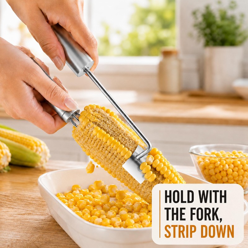 Corn Peeler for Corn on the Cob, 2 Pcs Stainless
