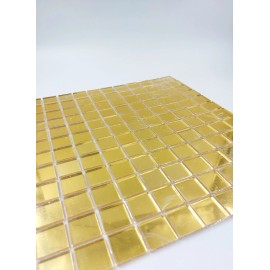 Gold Mirror Mosaic Tiles 1"  - 144 Pieces per 12.5" x 12.5" Tape Mounted Sheet