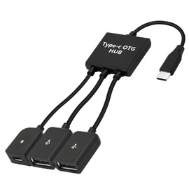 YACSEJAO USB C to Dual USB Adapter ，USB Type-C Male to 2 USB Female OTG Splitter with Micro for Android Tablet Pc and Smart Phone and More