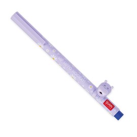 LEGAMI - Lovely Friends Hippo Theme Gel Pen - Decorative Animal - Prevents Rolling - Blue Ink - Removable and Recombinable Animal - Tip 0.5mm
