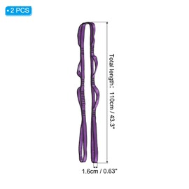 PATIKIL Daisy Chain Straps, 2 Pack Strong Climbing Strap Adjustable Nylon Chain Sling with 8 Loops for Aerial Yoga Hammock Swing, Purple