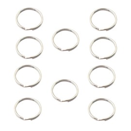 FYACCD 10 Pcs Key Rings Stainless Steel Key Rings Keychain DIY Hung Keys, silver