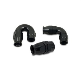 Vibrant Power 28208 Fitting, Hose End, Full Flow, PTFE, 120 Degree, Reusable, 8AN Hose, 8AN Female Thread, Aluminum, Black Anodized, use with Vibrant 18000 series PTFE Lined Flex Hose, each