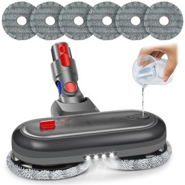 Mop Head Attachments for Dyson V7 V8 V10 V11 V15 Series Vacuum Cleaner, Electric Wet & Dry Mop Head Replacement for Hard Floor + 6 Pack Mop Pads + 1 Measuring Cup