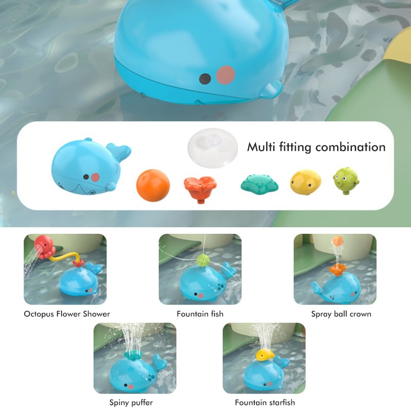 Baby Bath Toy Spray Whale Electric Infant Water Pump Swimming