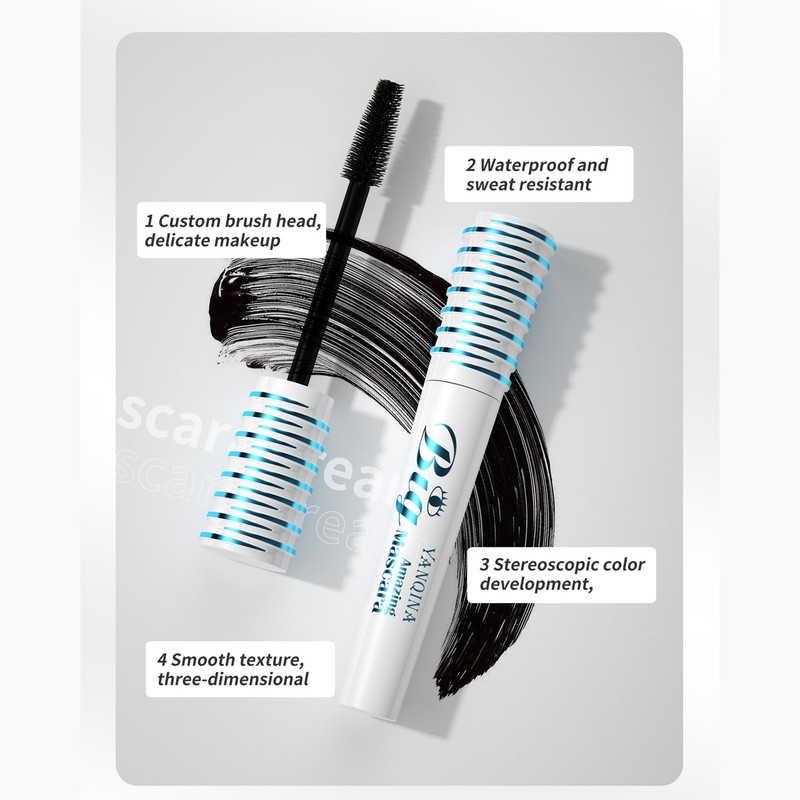 Mascara, 4D Silk Fibre Waterproof, Natural and False Lash Look