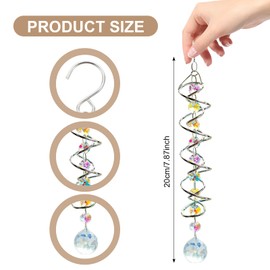 45 cm Crystal Sun Catcher Wind Chime - Colourful Rainbow Sun Catcher with Double Spiral & Chakra Beads - Decorative Hanging Suncatcher for Windows, Garden, Balcony, Wedding - Indoor and Outdoor