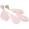 Nupuyai Druzy Crystal Stone/Shell Earrings for Women, Long Feather Stud
