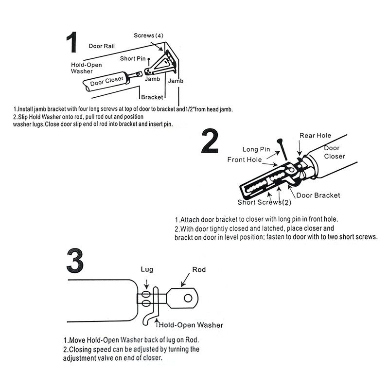 WDONAY 1 Pcs Aluminum Alloy Buffer Door Closer Automatic Door