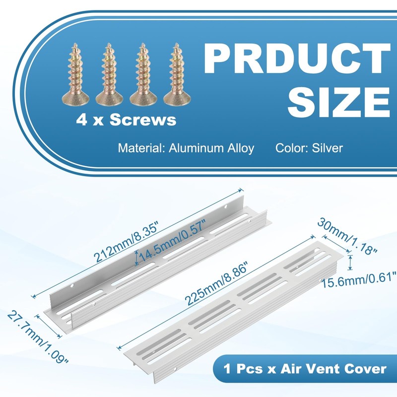 PATIKIL Door Air Vent Cover, 9 x 1.2 Inch (Outer