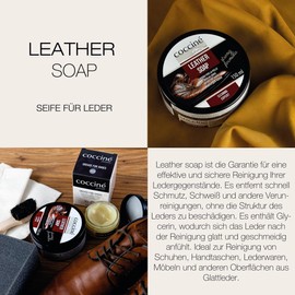 Coccine - Special Soap for Cleaning Leather Shoes, Shoe and Leather Cleaning, Basic Cleaning for Smooth Leather, Leather Cleaning Soap 150 ml