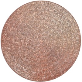 " OCCASIONS " 10 Pieces Pack/Centerpiece Placemats Washable Easy to Clean PVC Heat-resistand Woven Vinyl Table Mats (Splendor Matt Rose Gold)