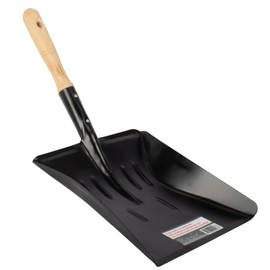 Dustpan Black Metal Dustpan with Wooden Handle Cleaning Indoor Outdoor Tiles Patio Garden Yard