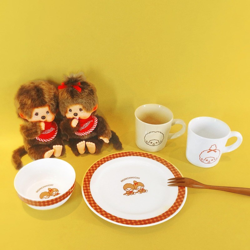 Monchhichi 712103 Plate, Plate, Approx. 7.9 inches (20 cm) Diameter,