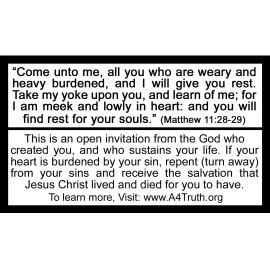 Tired Yet? | Gospel Tracts | Business Card Size | Pack of 50