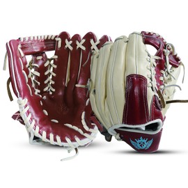 PS Trends Pro Series Baseball Glove - Premium Leather, Comfort Fit, Ideal for Pros and Amateurs (Maroon/Half White, 12)