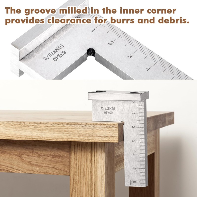 Fentar Engineer's Square, Precise 90° Try Square Made of Solid