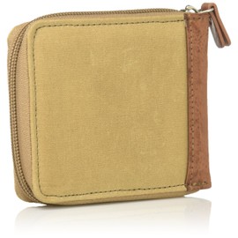 Buxton Men's Expedition II Huntington Canvas RFID Blocking Zip-around Wallet, Tan, One Size