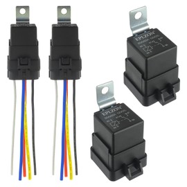 EPLZON 5 PIN 80/60 AMP 12V DC SPDT Waterproof Relay Heavy Duty 14 AWG Tinned Copper Wires with Harness Kit for Boats Auto Fan Cars(Pack of 2pcs)