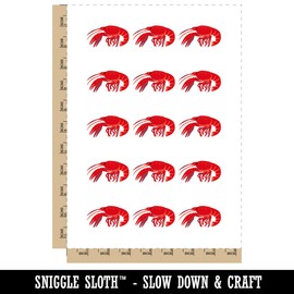 Crayfish Crawdad Crawfish Crustacean Temporary Tattoo Water Resistant Fake Body Art Set Collection - 15 2" Tattoos (1 Sheet)